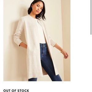 Ann Taylor Houndstooth Belted Coatigan